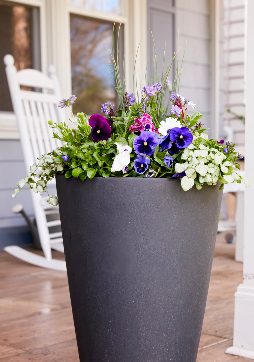 Vallarella Tall Planter VERY Imperfectly Perfect dark grey (used)